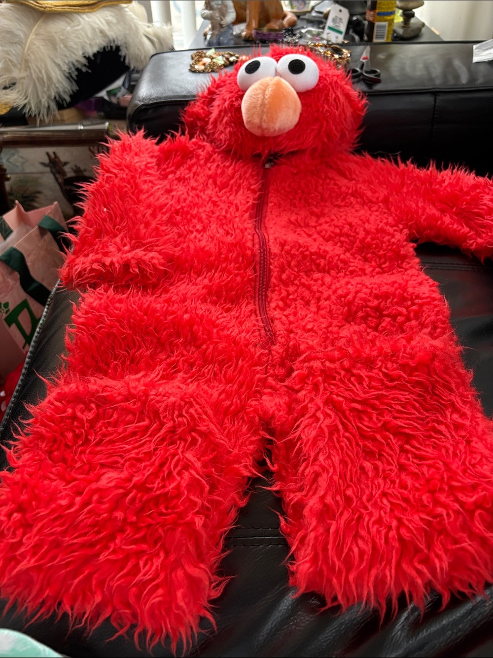 Vintage Official 2011 Sesame Furry Red Elmo Toddler Jumpsuit Costume